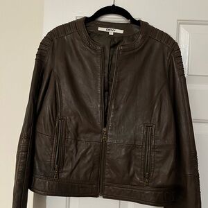 DKNY Dark Brown Leather Jacket